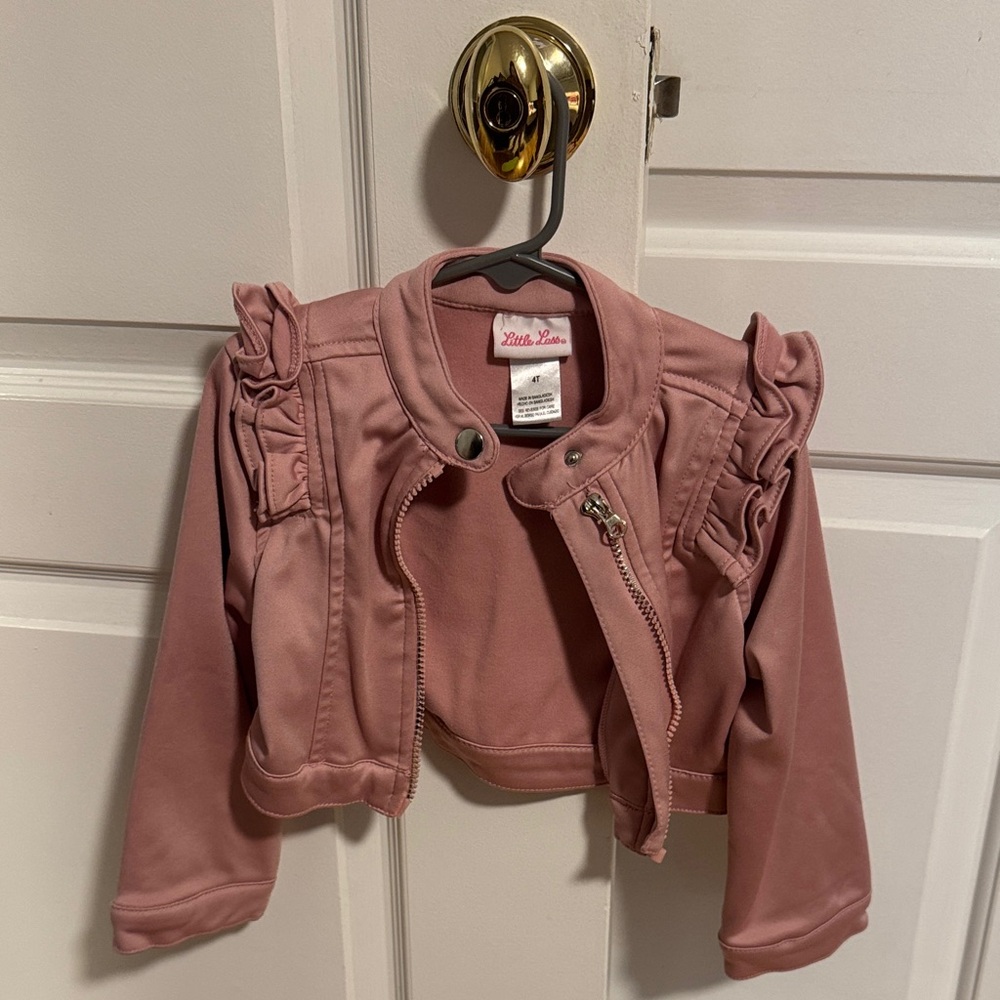 Little Lass Mauve Ruffle Blazer for Kids